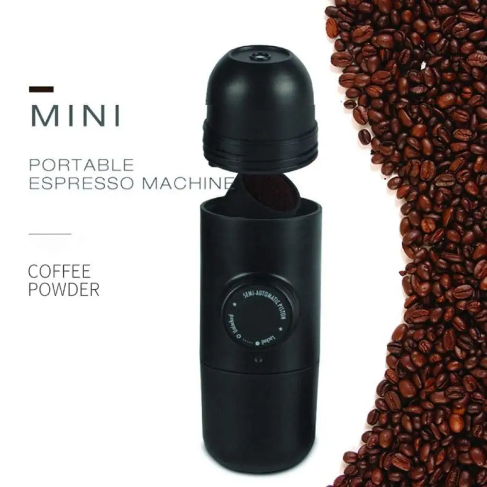 New Portable Coffee Machine for Car & Home Espresso Machine for Outdoor Compatible Ground Coffee Mini Coffee Filter Pot