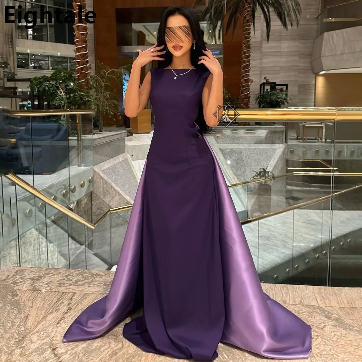 

Eightale 2025 Purple Evening Dress For Wedding Party Contrast Color Prom Dress Saudi Arabic Party Gown Customized