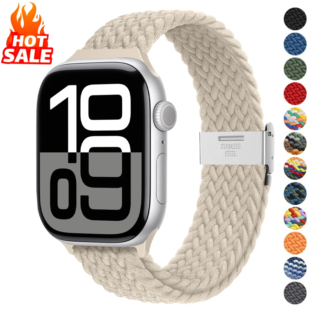 Braided Solo Loop Strap For Apple Watch Band 46mm 45mm 41mm 44mm 40mm 42mm Correa Bracelet iWatch Series 11 10 9 SE 8 Ultra 3 2