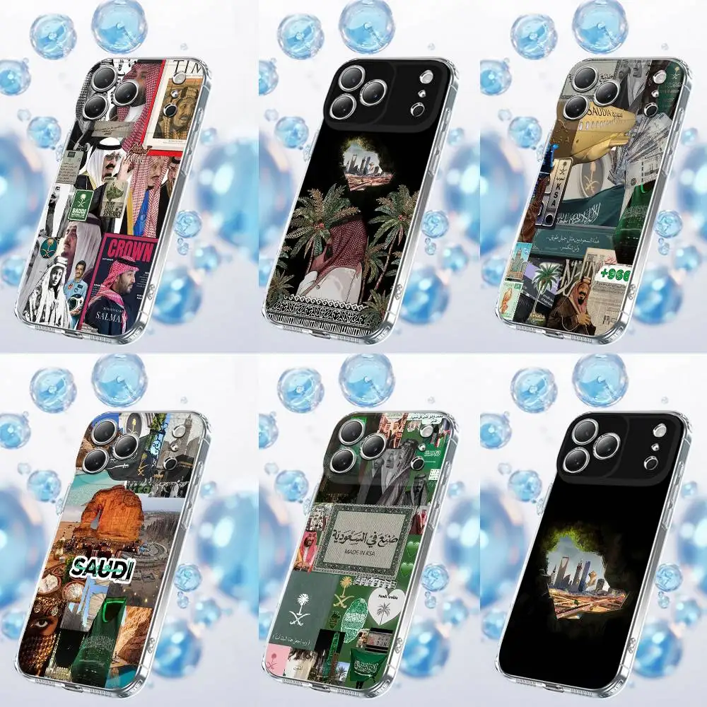 Saudi-Arabien King Salman Flag Handyhülle für iPhone 17,16,15,14,13,12,11 Plus,Pro,Max,Plus,E,SE4,Air,Mini Transparent