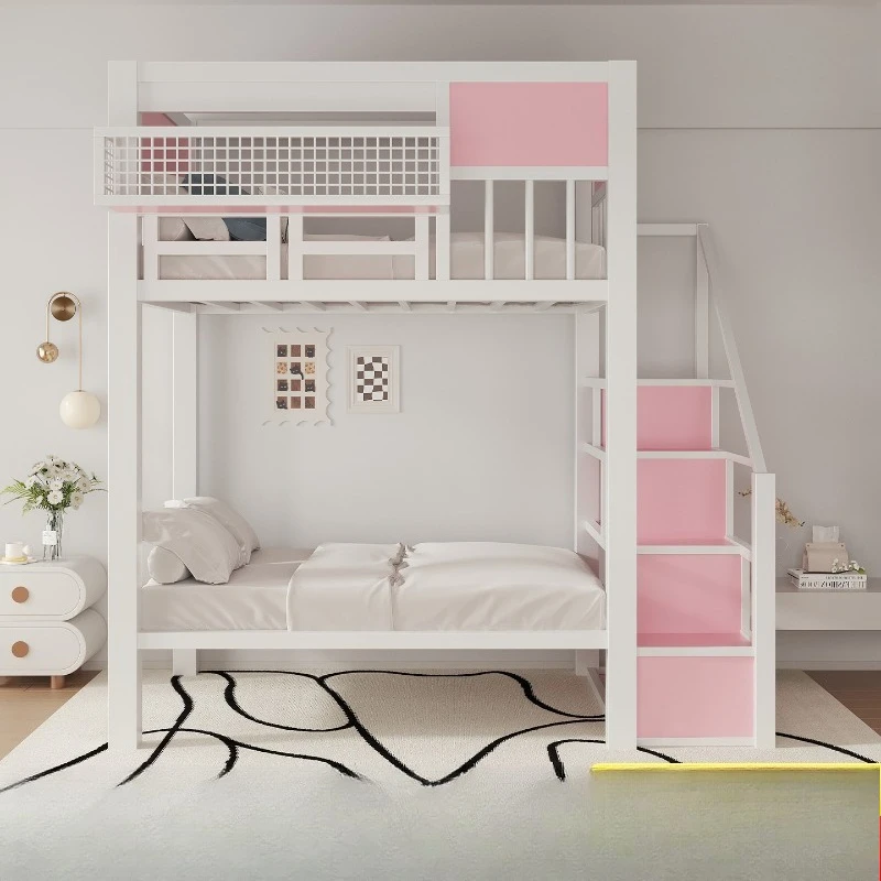 Tree house loft bed Under the bed Empty partition bed Wrought iron second floor frame Upper and lower floor suspended bed