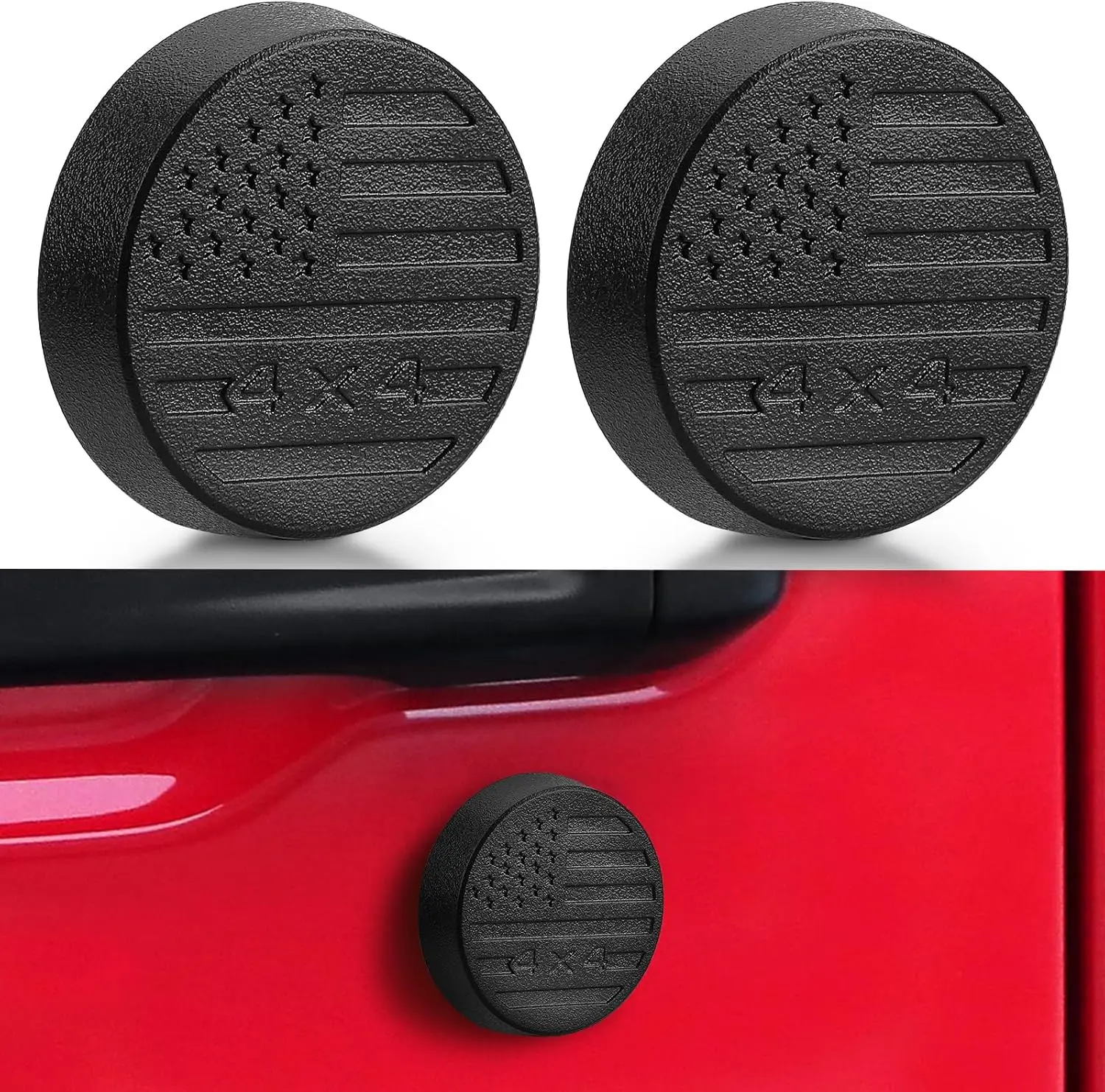 

Magnetic Keyhole Covers for Jeep Wrangler JL/Gladiator JT 2018-2025-Strong Magnet w/Rubber Pad Anti-Scratch,Lock Protectors 2Pcs