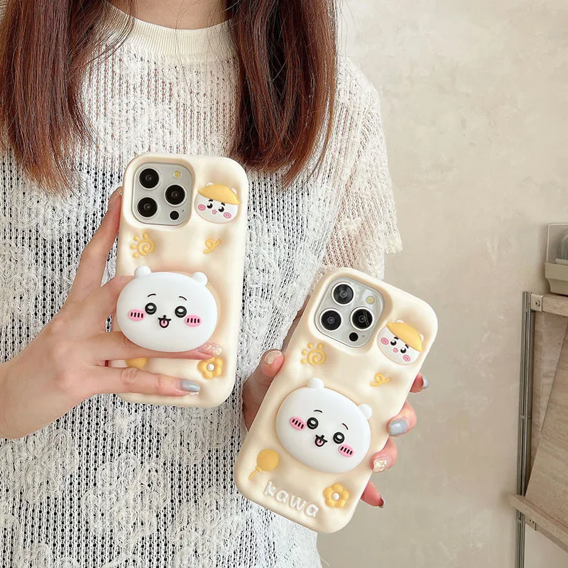 

New Kawaii Chiikawa Cell Phone Cases Cartoon Sanrio Silica Cute for iPhone15promax for iPhone13pro case 14pro Anti-slip 15pro