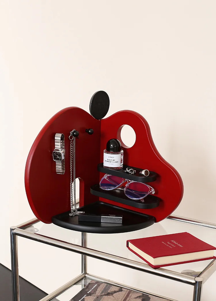 Apple Shaped Key Storage Rack Entrance Hall Ornament Desktop Organizer Housewarming Gift Entryway Home Decor Display