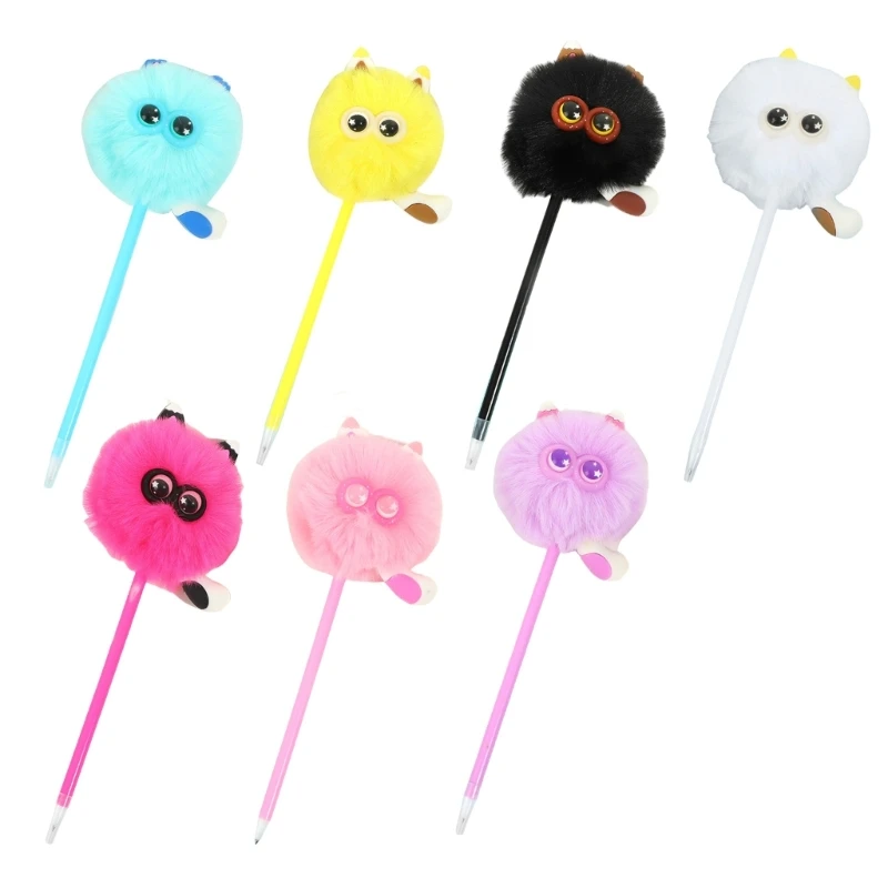 6 Pcs Plush Gel Pen 1.0mm Neutral Pen Pen Little Monsters Pen Gift Pen Smooth Writing Pen for Student