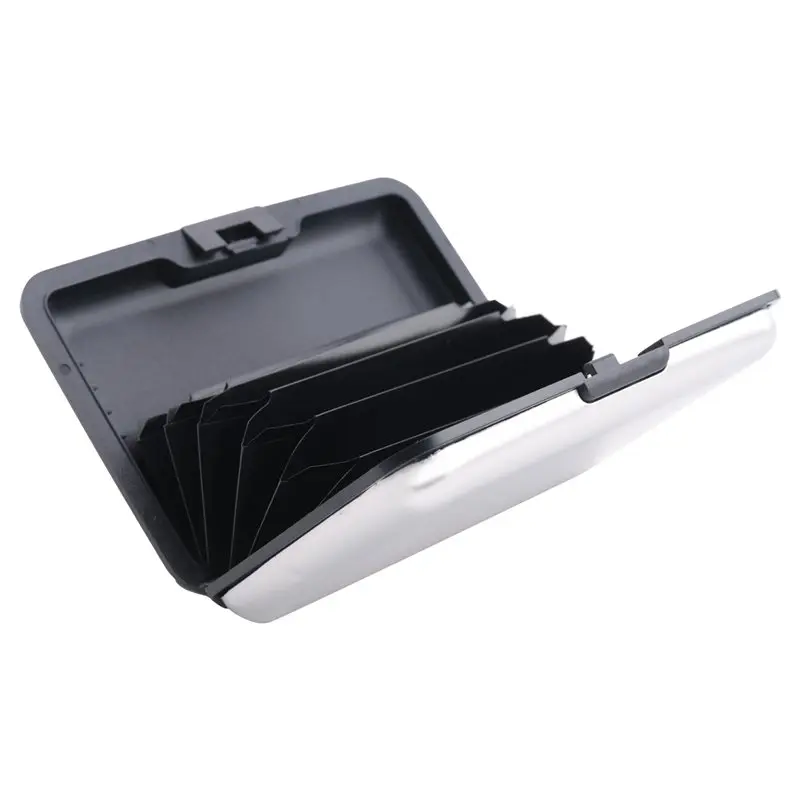 TEXU 3X Aluminium Case Credit Card Holder Metal Wallet, One Size In Silver