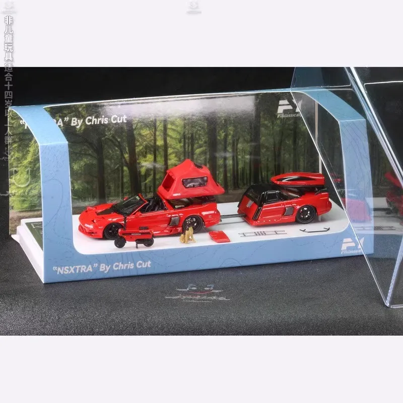 1/64 FY Acura NSX TRA Camper Trailer Sport Diecast Metal Car Collection Limited Edition Hobby Toys