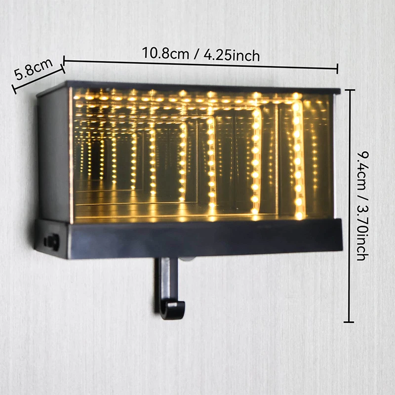 Lighting Garage Key Holder with Mirror Sensor Light 3 Mode Glowing