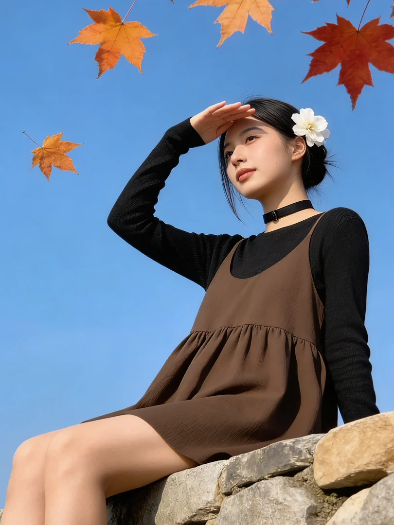 

Корейский стильный простой элегантный вязаный комплект-свитер для женщин: модный осенний наряд, коричневый комплект с ремешками, повседневная одежда