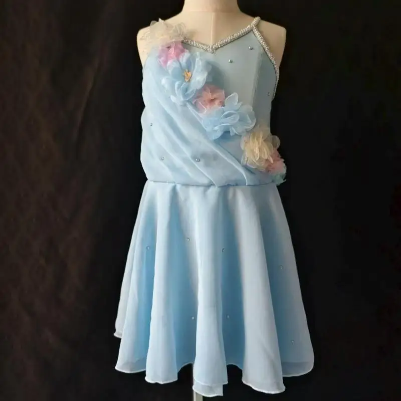 

Балетное платье Купидона для детей, конкурсное художественное платье для катания на коньках, одежда для бальных танцев, классический танец, современный танцевальный костюм