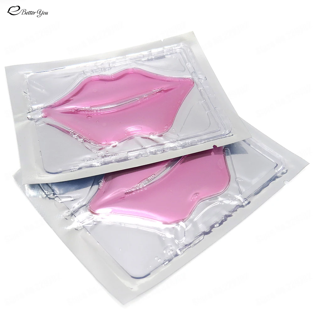 1PC New Red Wine Anti-wrinkle Lip Mask Moisture Collagen Crystal Lip Mask Patch Blank Neutral Packing Pink Gel Lip Mask