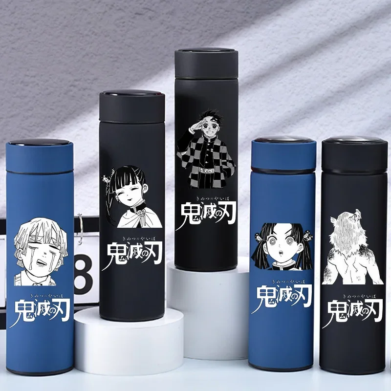 500ML Demon Slayer Frosted Stainless Steel  Water Bottle Adult Warming CupStudent Anime Large Capacity Portable Travel Bottle