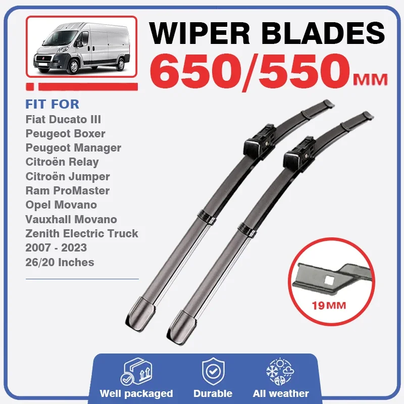 

Front Windshield Wiper Blade For Fiat Ducato III MK3 Peugeot Boxer Manager Citroen Relay Jumper Opel Vauxhall Movano 2007 - 2023