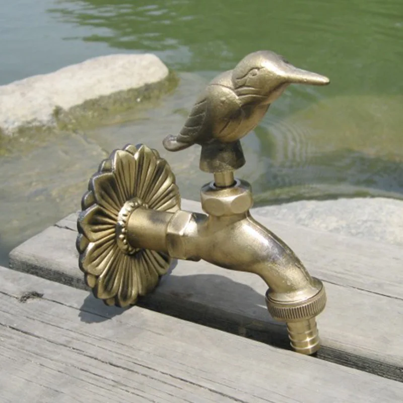 Vidric outdoor garden faucet  animal shape garden Bibcock with antique brass woodpecker tap for washing mop/Garden watering