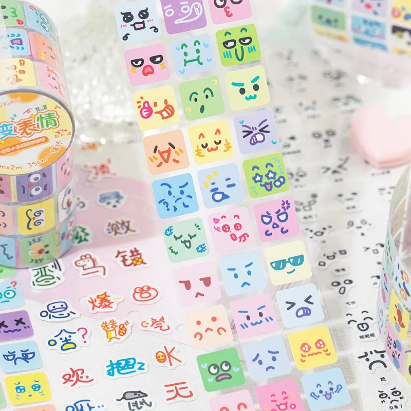 

Милый мультфильм забавное выражение лица скрапбук журнал наклейка DIY Декор фотокарта чехол для телефона наклейка Kawaii аниме васи лента