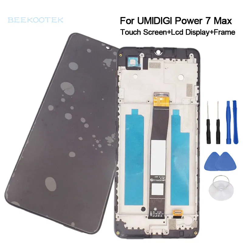 New Original Umidigi Power 7 Max LCD Display+Touch Screen Panel With Housings Frame Replacement Parts For Umidigi Power 7 Max