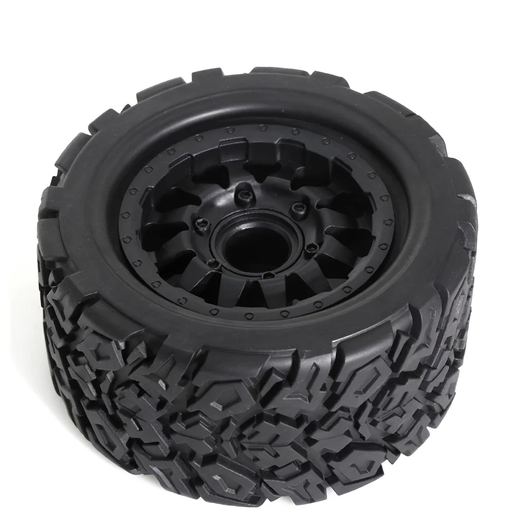 GLOBACT 1/10 RC トラック タイヤとホイール 12mm/0.47インチ 14mm/0.55インチ 交換可能な六角付き トラクサス ARRMA アキシャル Losi RC4WD HSP用