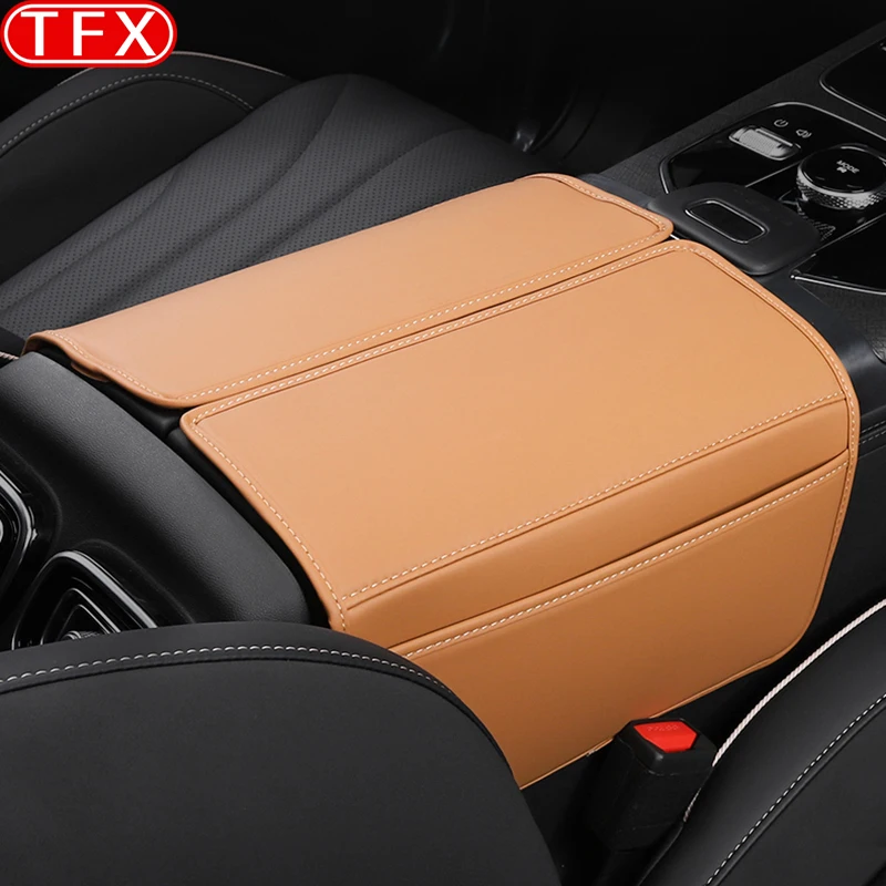 For JAECOO J8 2024 Car Styling Armrest Anti-dirty Pad Cover Sticker PU Leather Cover Modificated Auto Accessories