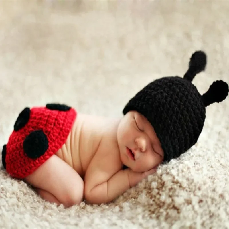 غزل الحياكة ملابس الطفل صور سبعة نجوم الخنفساء ليتل النحل ملابس الأطفال الطفل مائة يوم التصوير الملابس #4