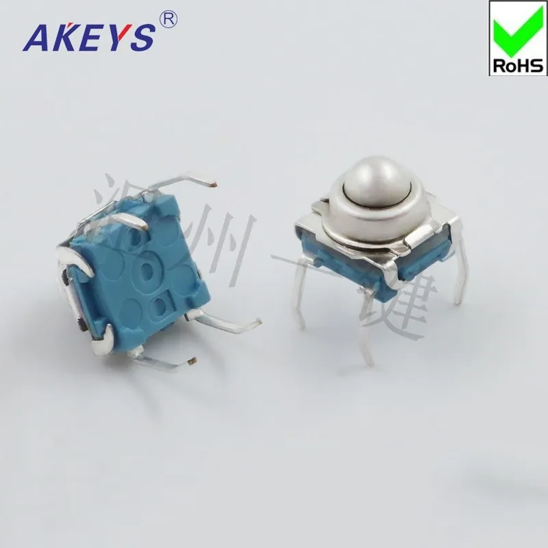 10 PCS TS-F007 7*7 Metal Steel Ball Reset Switch DIP Type 4 Pin Tactile Switch