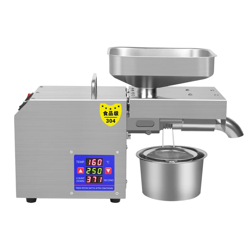 온도 조절 스테인레스 스틸 가정용 오일 프레스 상업용 지능형 전기 냉온 가정용 중소형