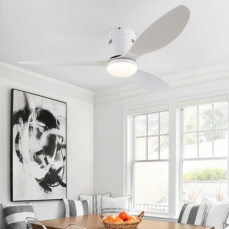 Nordic Retro Bedroom Fan Light Large Wind Power Ceiling Smart Fan Living Room Bedroom Restaurant Commercial Ceiling Fan Light