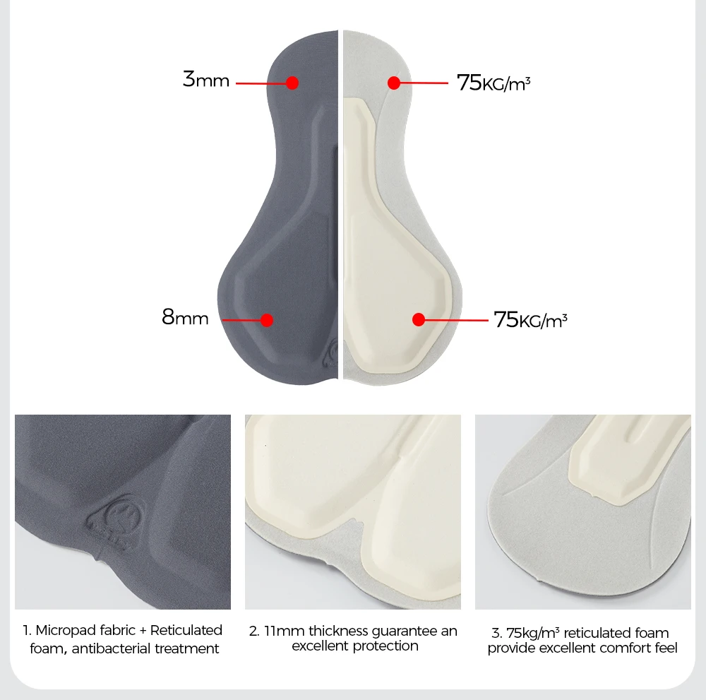 RION Herren Radsport-Trägerhose MTB-Tights Nahtlose Profi-Fahrradbekleidung Trägerhosen Italienische Dolomiti-Polsterung Rennrad-Ausrüstung – Detail 7