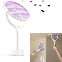 5 In 1 Fast Charging Racket Kill Fly Bug Safety Insulated Battery Powered Lamp ABS Adjustable Electric Mosquito Swatter