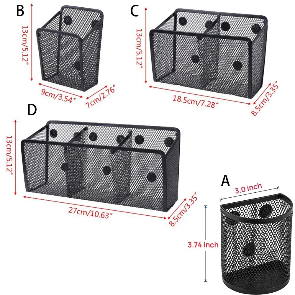 Магнитный с очень сильными магнитами, 3-х отделений, держатель для ручек, канцелярский органайзер для макияжа, ящик для хранения, корзина для хранения