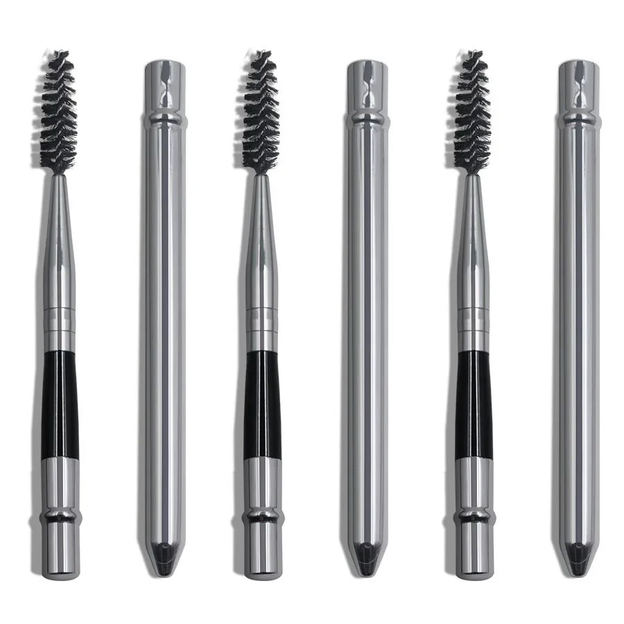 1pcs Metal Tube Eyelash Brush Bright Gold Silver Rose Gold Eyelash Brush Makeup Tool Brush Wholesale Beauty Cosmetics Tools