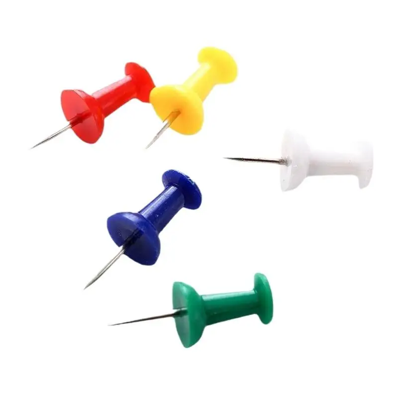 100 piezas/caja Surtido de tachuelas de plástico multicolor para tablero de corcho, oficina y material escolar