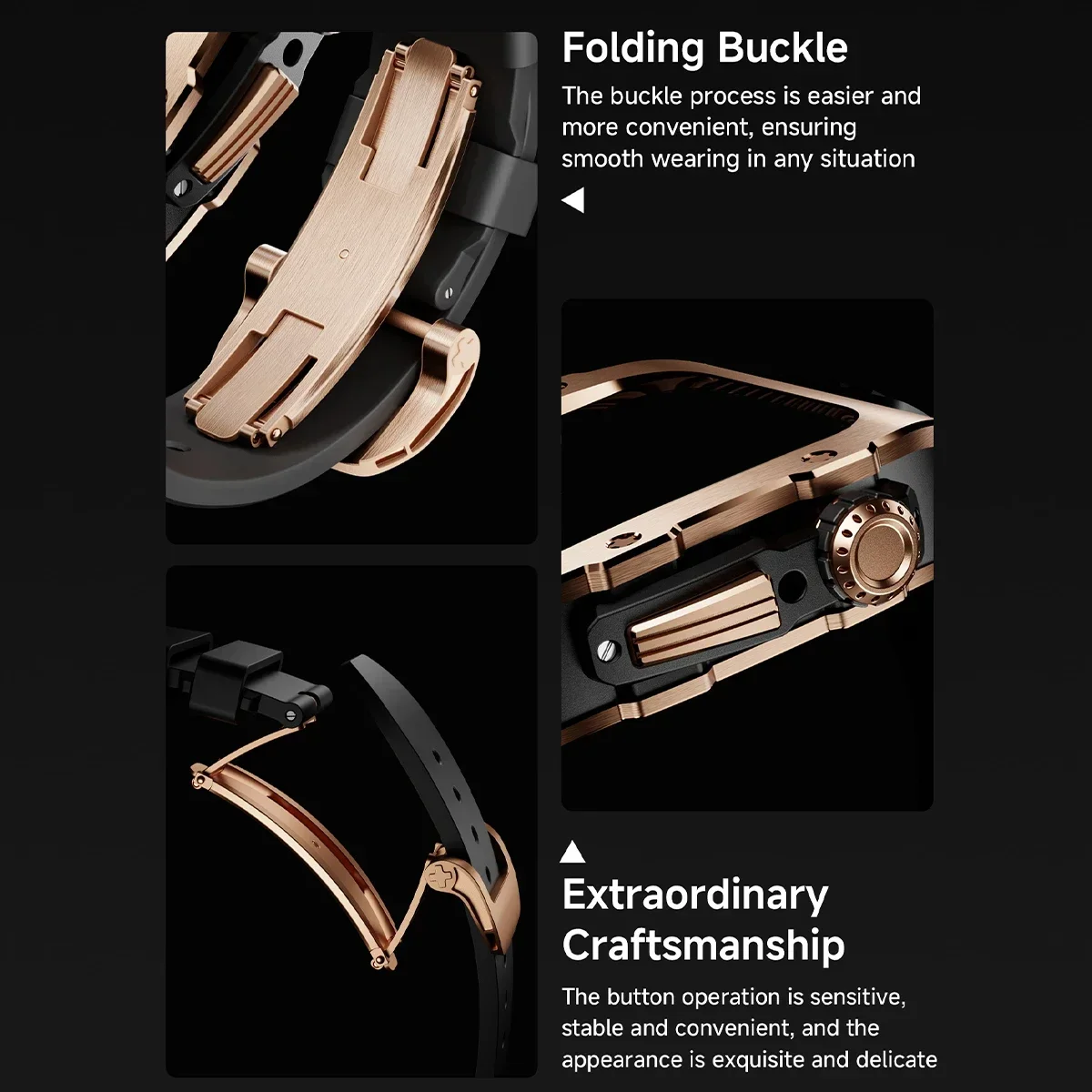 Luxury Modification Kit for Apple Watch Series 10 46mm Stainless Steel Protector Case Rubber Strap iWatch Band Accessories