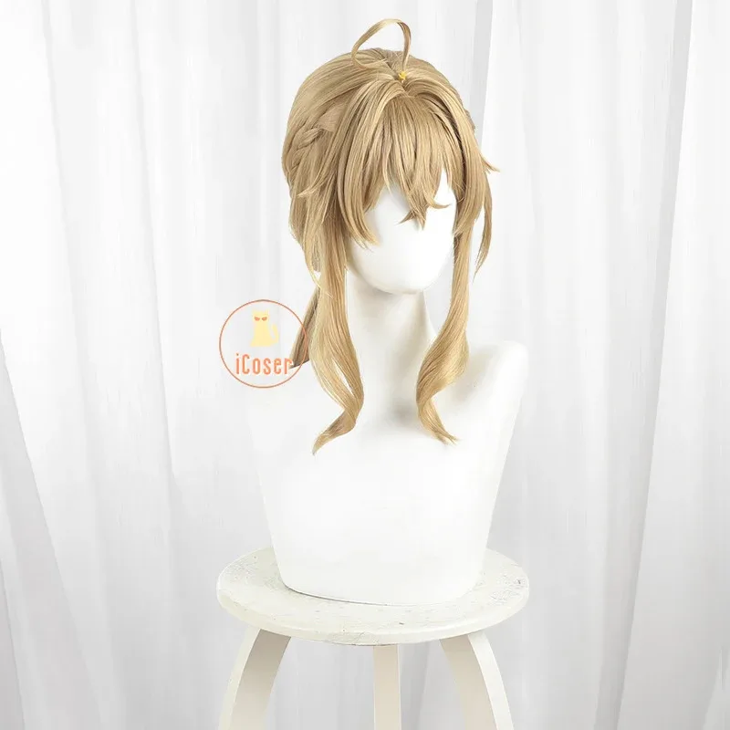 أسرار أنيمي الساحرة الصامتة مونيكا ايفريت شعر مستعار تأثيري شقراء ذيل حصان الشعر الطويل حفلة الهالوين للنساء الفتيات كرنفال