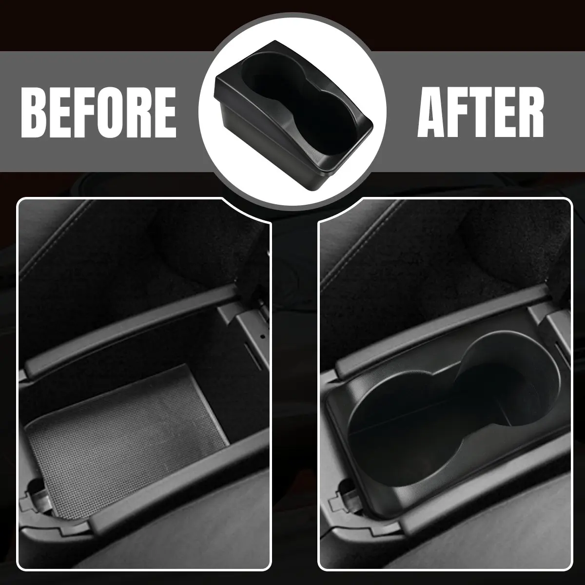 Portavasos de consola central negra, almacenamiento para Porsche para Boxster 996 986 1997-2004 para 911 1997-2004 para Carrera 1999-2004