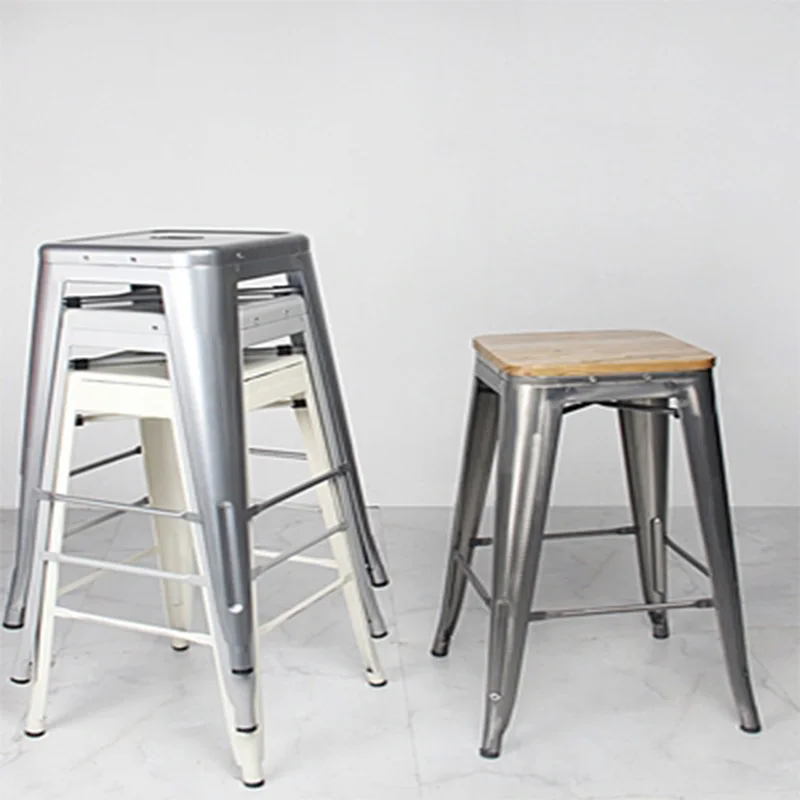 Bar Chair Stool Simple Modern Industrial Wrought Iron Back Cafe High Bar Chair Waiting Iron Stool