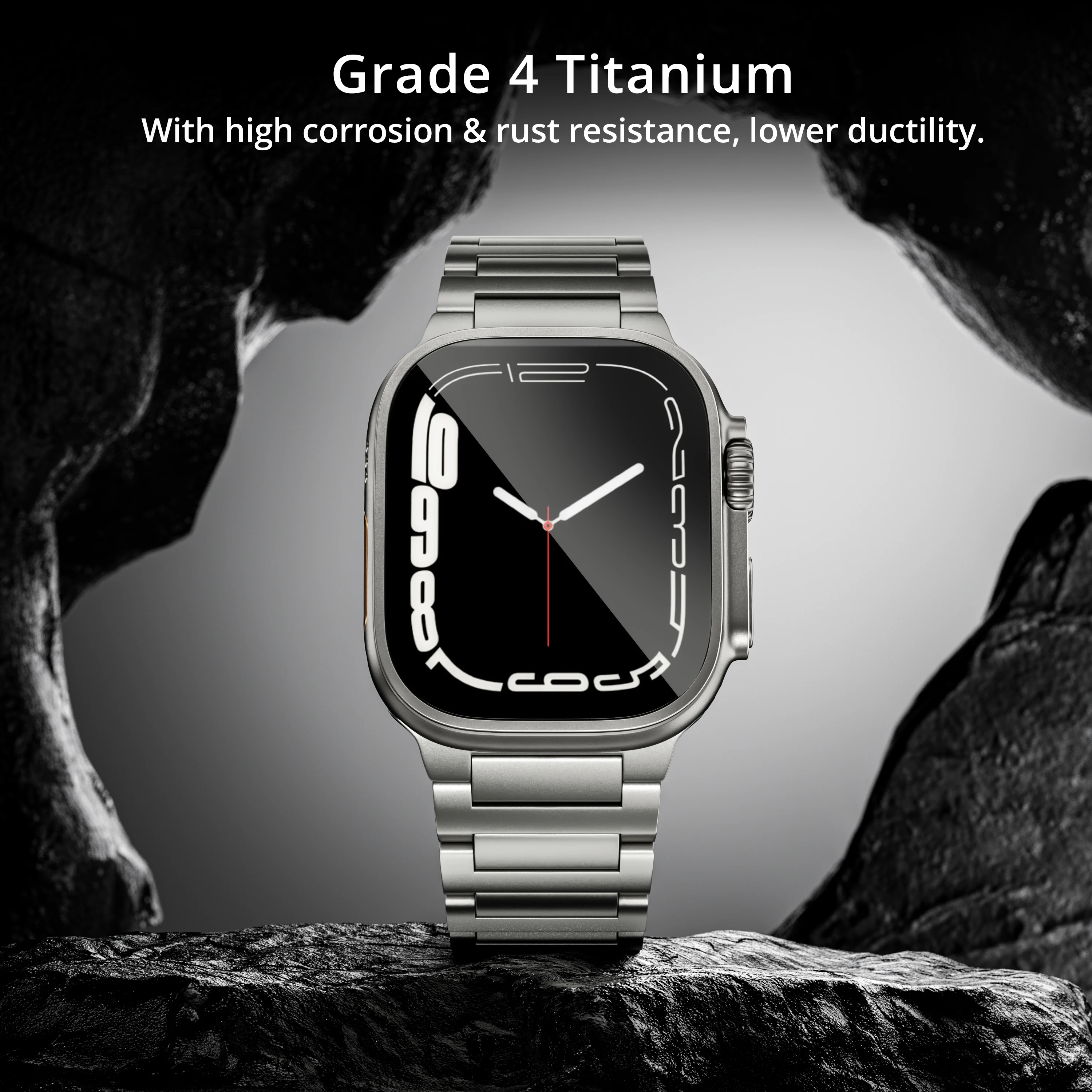 Lululook Grade 4 Titanium Band For Apple Watch Ultra 49mm Band Titanium Strap With Magnetic Clasp For iWatch Ultra 2/1