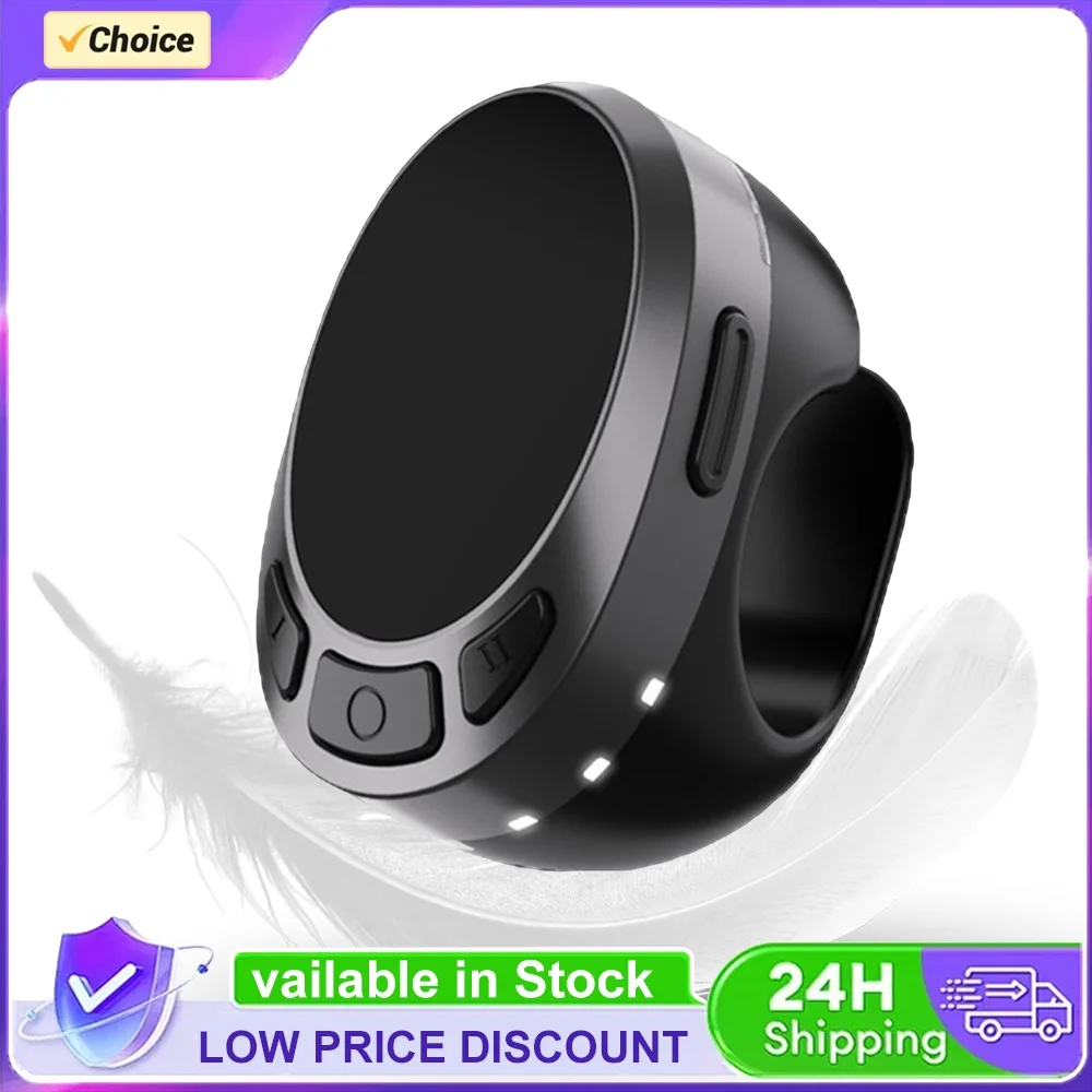 Bluetooth-compatible 5.3 Smart Touch Control Air Mouse Ring Finger Ring Mouse Wireless Page Turner for Android Tablet and