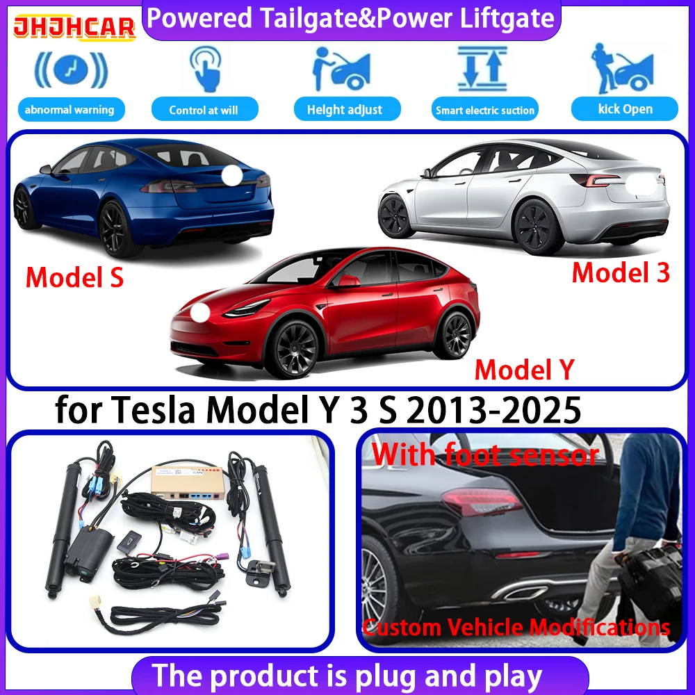JHJHCAR for Tesla Model Y 3 S 2013-2025 Smart Electric Powered Tailgate Power Liftgate Tailgate System Hands-Free Power Liftgate