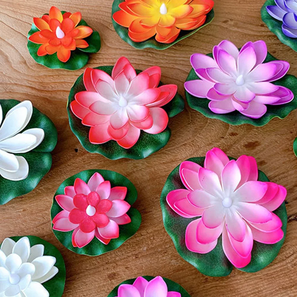 LED الملونة لوتس فانوس العائمة إضاءة حمام السباحة الإلكترونية LED نابض بالحياة العائمة مصباح مضحك لوتس بركة مصباح لحديقة نهر البركة