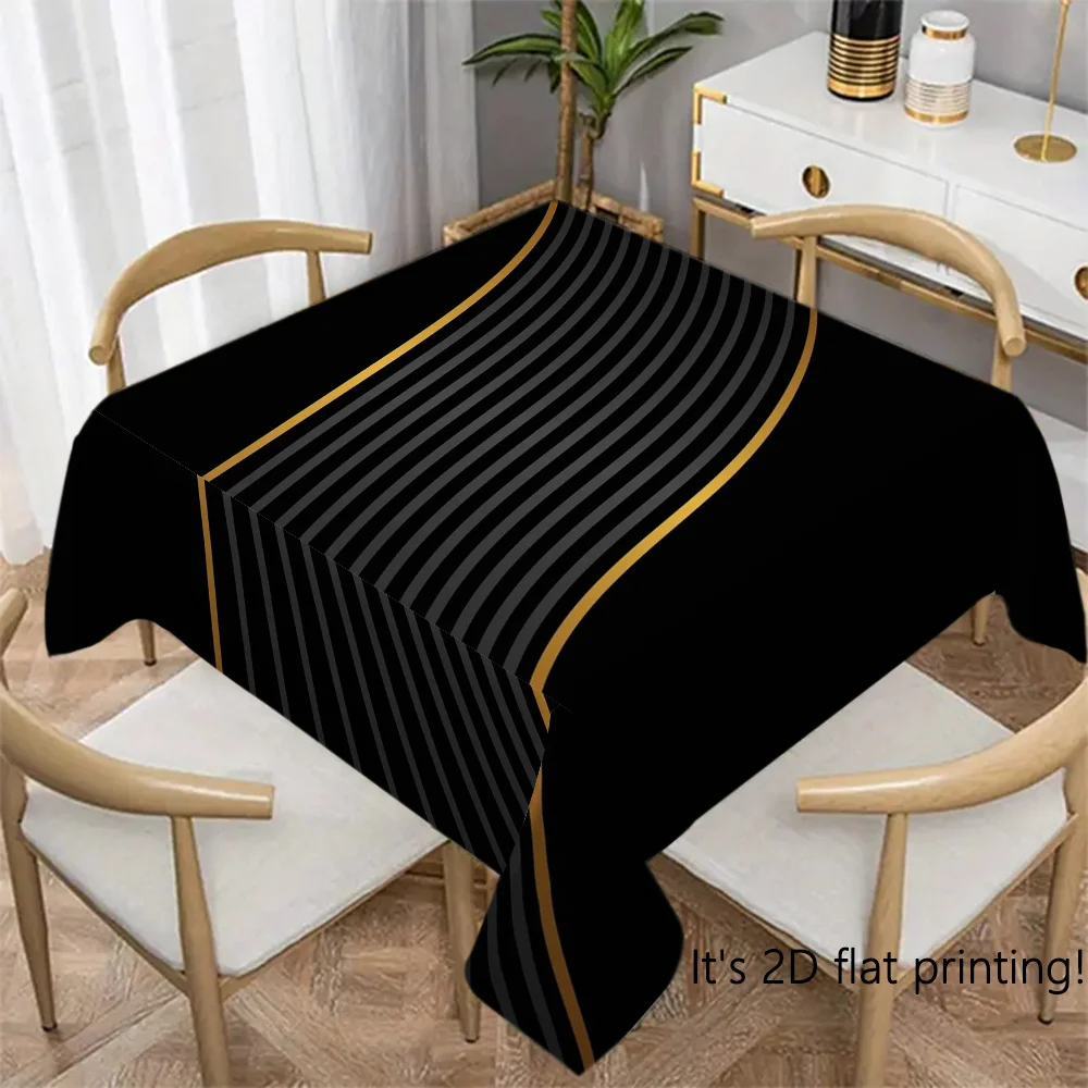 One 2D planar geometric line printed tablecloth, rectangular coffee table cover fabriczyc
