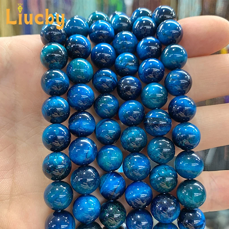 Baolan Tigerauge Stein Naturstein Runde Glück Perle DIY Armband für Frauen Handwerk 15 "Großhandel 6/8/10/12mm für die Schmuck herstellung – Detail 3