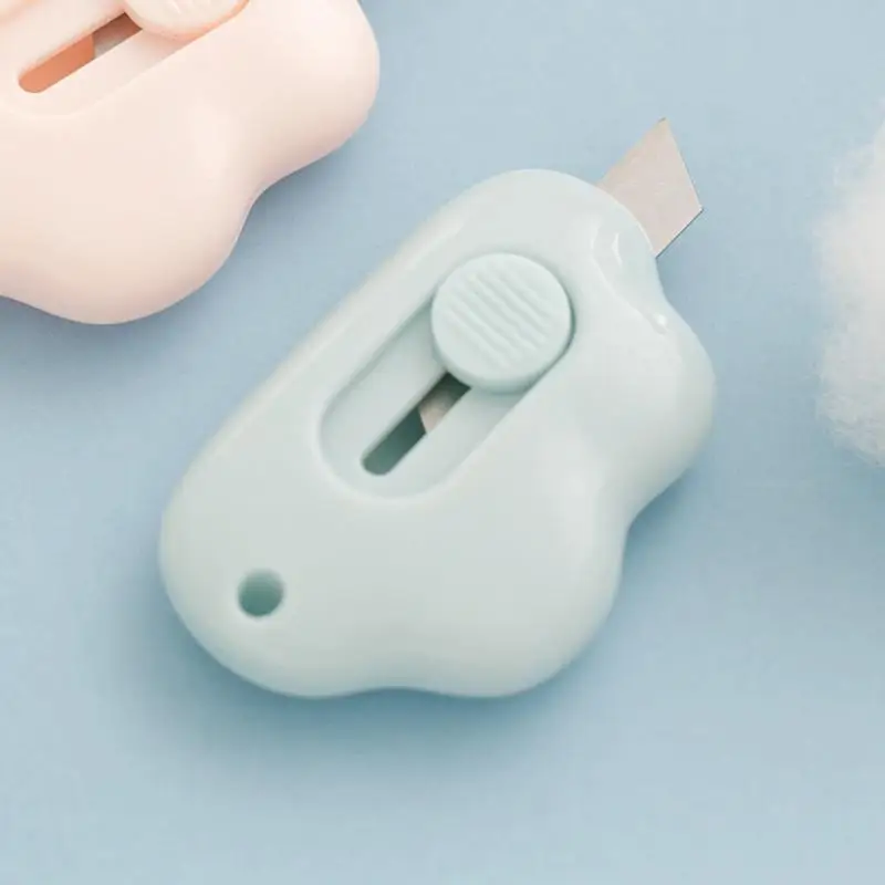 1/2/4 Piece Kawaii Stationery Mini Pocket Cloud Art Utility Knife Box Knife Paper Cutter Craft Wrapping Refillable Blade