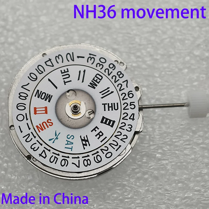 China Made NH35/NH36 Movement NH35A Automatic Mechanical Movement Date 3 O'clock High Accurac Mod Watch Replace Japan NH35/NH36