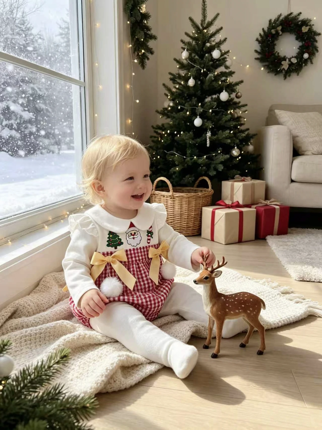 ชุดรอมเปอร์คริสต์มาสสำหรับเด็ก - Embroidery Xmas Decorations บทวิจารณ์และราคา