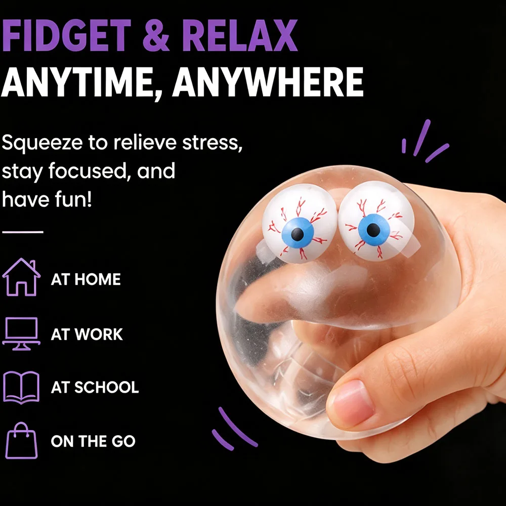 Deep Focus Perfectionist Tactile Eyeball Squishy Fake Eye Water Filled Squeeze Gadget Mindful Anxiety Relief Novelty Present