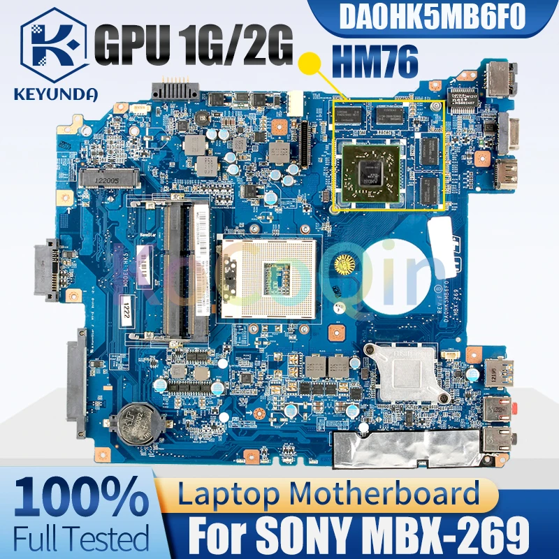 DA0HK5MB6F0 For SONY MBX-269 Notebook Mainboard SLJ8E HM76 216-0833002 1G 2G A1876099A A1892053A Laptop Motherboard Full Tested