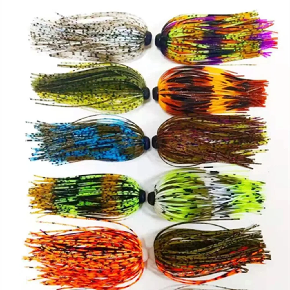 Beard Fishing Lure Buzzbait Silicone Thread Spinner Bait Bass Pike Walleye Bass Jigs Tassel Silicone Skirt DIY Modification