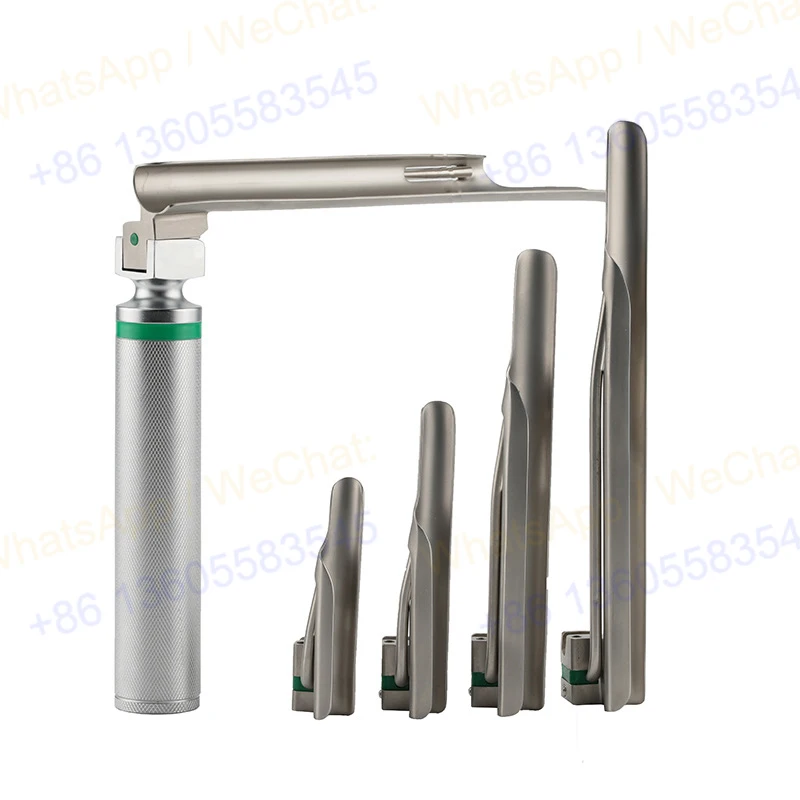 

Fiber Optic Laryngoscope Fiberoptic Laryngoscpe and LED Pet Vet Anesthesia Laryngoscpe Reusable 5 PCS Stainless Steel Blades