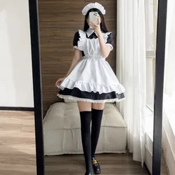 Japanese Gothic Maid Halloween Anime Copslay Waitress Uniform Women Plus Size Short Sleeve Sweet Lolita Party Outfits 2024 New