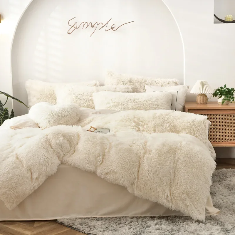 Mink four-piece set, plush crystal duvet set of four